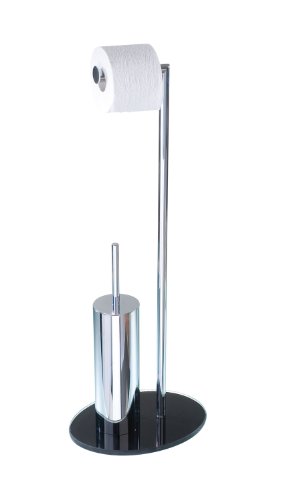 Wenko 18554100 Stand WC-Garnitur Scopello - 28.5 x 21 x 72.5 cm, Chrom-Schwarz Preisvergleich