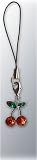 Clearly Charming Cherries Czech Crystal Cell Phone Dangle Charm