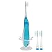 Lovely Dolphin Design Kids Sonic Electric Toothbrush with Musical LED Light, 2m Timer and 30s Reminder Features, Replaceable 2 Extra Heads.(Sky blue)