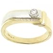 Mens Yellow White 2Tone Gold Ring Bezel Set Diamond New