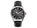 Guess Gents Black Multi Fuction Dial Watch With Black Leather Strap