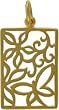 Rectangular Butterfly Pendant with Open Design Flower Motif in Gold Vermeil, #7655