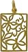 Rectangular Butterfly Pendant with Open Design Flower Motif in Gold Vermeil, #7655