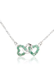 1.70 Carat Genuine Emerald Heart Shape 925 Sterling Silver Necklace