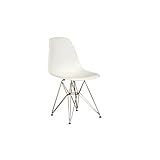 Baxton Sutdios Isidora White Chairs with Wire Base, Set of 2