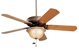 Emerson Fans CF3900AGW Apollo Fan Ceiling Fan 56" Includes B52TK Blades and GL104AM Light