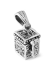 11MM .925 STERLING SILVER KEY LOCKET TREASURE BOX PENDANT