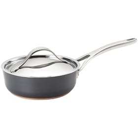 Buy Anolon Nouvelle Copper Hard Anodized Nonstick Covered Shallow Saucepan, 2-Quart