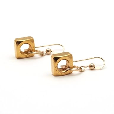 Single Gold Nut Drop Earrings by Alice Menter||RF10F