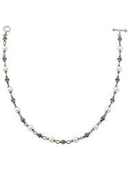 Sterling Silver w/14k 8-8.5mm Freshwater Cultured Pearl 18.5in Necklace