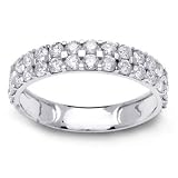 1.00ct 14K Gold Half Eternity Women's Diamond Wedding Band Ring