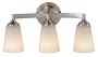 Murray Feiss VS9403-BS Three-Light Paris Moderne Collection Vanity Strip, Brushed Steel with White Opal Etch Glass Shades