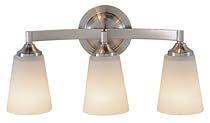 Buy Murray Feiss VS9403-BS Murray Feiss VS9403-BS Three-Light Paris Moderne Collection Vanity Strip, Brushed Steel with White Opal Etch Glass Shades
