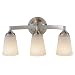 Murray Feiss VS9403-BS Three-Light Paris Moderne Collection Vanity Strip, Brushed Steel with White Opal Etch Glass Shades