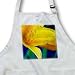 A Beautiful, Bright Yellow Flower Up Close With a Blue and Mint Background - Waist Apron With Pockets