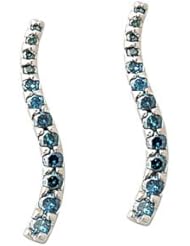 1.00CTW Blue Diamond Earrings Set in 14K White Gold