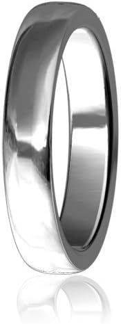 Plain Mens or Ladies Slight Dome Wedding Band, 5mm wide, 2mm thick, comfort fit in Sterling Silver - size 10