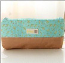 Cute Fabric Cotton Flower Pencil Case Kawaii Cartoon Pink Trojan Pencil Bag Stationery for School Girl Color:5