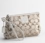Coach Signature Ali Capacity Large Wristlet Clutch Bag 42665 Khaki Ivory