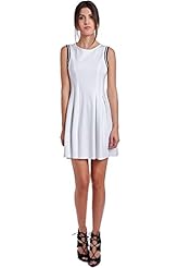 Sleeveless Jersey/Polyamide/Viscose Flared-Skirt Skater Dress 