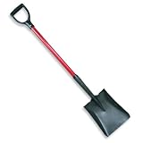 Square Point Shovel - Fiberglass Dirt, Garden and Landscaping Shovel - D Grip