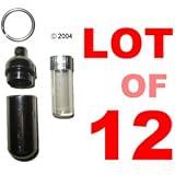   Lot of 12 New Chrome Geocaching ID Tag GPS Holders Metal Tubes {+ 1pc tool name tag}