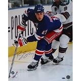 Brandon Dubinsky New York Rangers - Carrying Puck Behind Net - Autographed 8x10 Photograph
