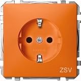 Merten MEG2300-4002 SCHUKO-Steckd. f&uuml;r Sonderstromkr., BRS, StK, Mit Kennz. ZSV, orange, Sys. Fl.