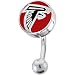 NFL Logo TOP Mount CURVED Belly Ring - Atlanta Falcons