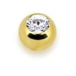 Solid 14kt Yellow Gold Cubic Zirconia Replacement Ball - 5mm