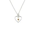 Children's Sterling Silver "Mustard Seed" Heart Pendant by Bob Siemon, 14"