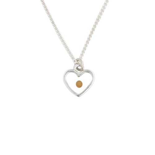 Children's Sterling Silver Mustard Seed Heart Pendant by Bob Siemon, 14