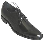 CALDEN - K9G009 - 2.6 Inches Taller - Size 7.5 D US - Height Increasing Elevator Shoes (Black Lace-up Dress Shoes)