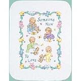 Baby Hugs Someone New Stamped Cross Stitch Quilt Kit by Dimensions