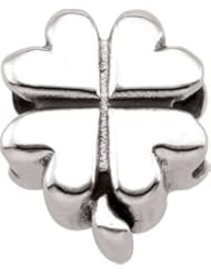 Persona Sterling Silver Lucky Clover Charm fits Pandora, Troll & Chamilia European Charm Bracelets