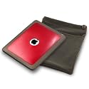 APPLE IPAD 3 PC EXECUTIVE ACCESSORY PACK - GEL EDGE RED FROSTED  CRYSTAL CASE, SCREEN PROTECTOR, GREY POUCH PART OF THE QUBITS  ACCESSORIES RANGE
