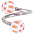 Spiral Twister - Orange Soccer Ball Belly Button Ring