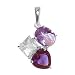 Sterling Silver Clear Pink and Amethyst Color CZ Pendant