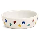 Ethical Pet Products 5 Paw Print Stoneware Cat Dish -- 1 Dish