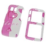 Samsung Rant M540 Love Pink Design Snap-On Case Cover with Removable Swivel Belt Clip