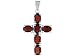 6.00CTW GARNET STERLING SILVER CROSS PENDANT