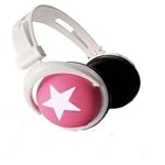Stylish Headphone Star Pink White