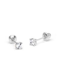 14k Gold Plated 925 Silver Stud Screwback Earrings