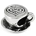 Authentic OHM Love My Latte Coffee Cup 925 Sterling Silver Bead fits European Charm Bracelet