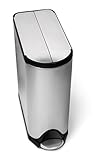 IMAGE OF simplehuman Butterfly Step Trash Can, Fingerprint-Proof Brushed Stainless Steel, 38 Liters /10 Gallons