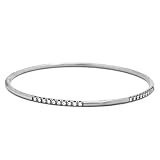 18k White Gold Slip On 1.50ct Diamond Bangle - 7 Inch