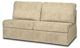 Fairview Sand faux suede Armless LB Sofa