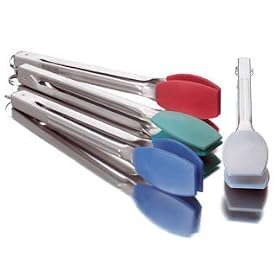 AMCO SILICONE AND STAINLESS STEEL TONGS - BLUE by Amco