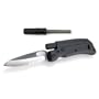 Tool Logic SL3 Tactical Folding 1/2 Serrated Knife With Magnesium Fire Starter and Signal Whistle, Black