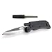 Tool Logic SL3 Tactical Folding 1/2 Serrated Knife With Magnesium Fire Starter and Signal Whistle, Black